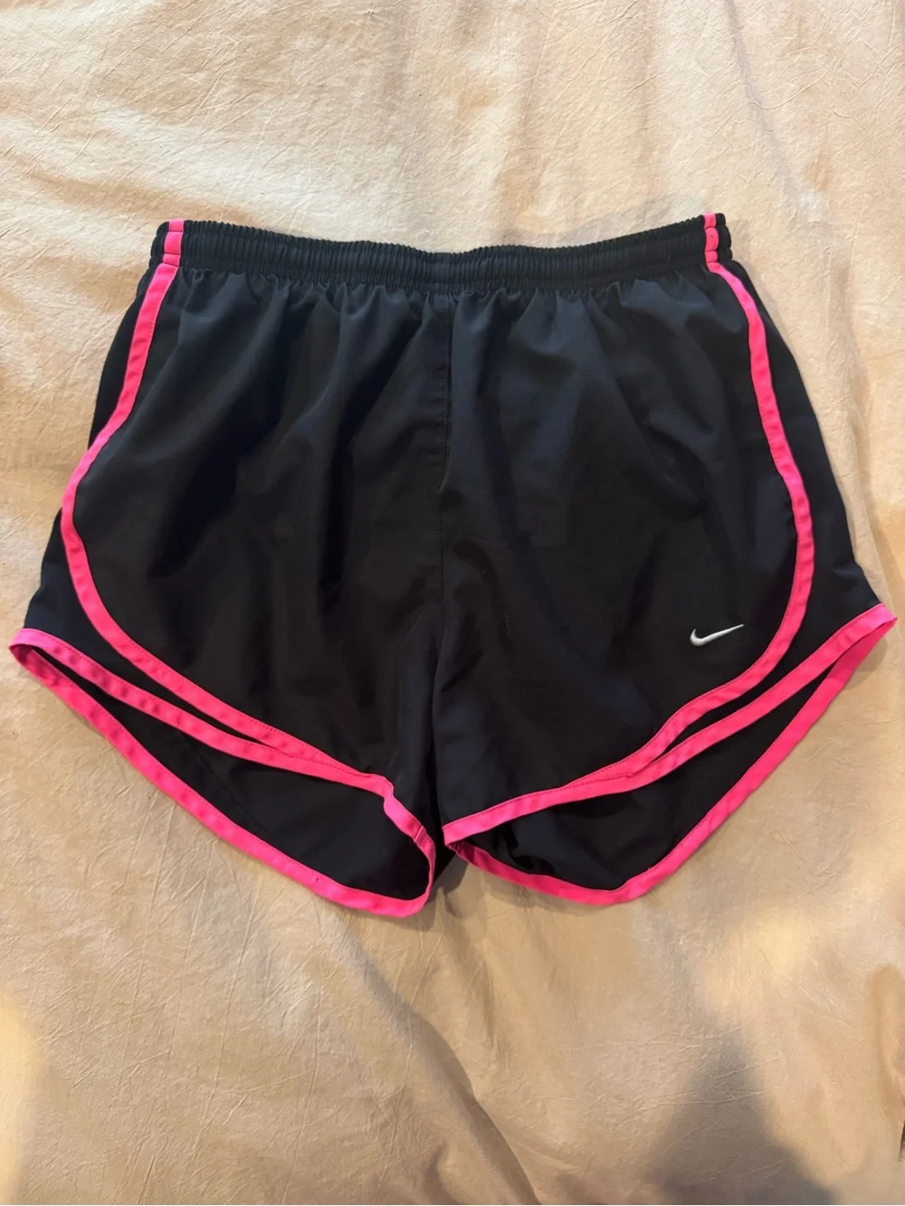 Nike Women’s Black Athletic Shorts with Hot Pink Trim